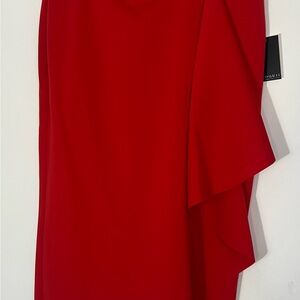 Eloquii Asymmetrical Red Skirt